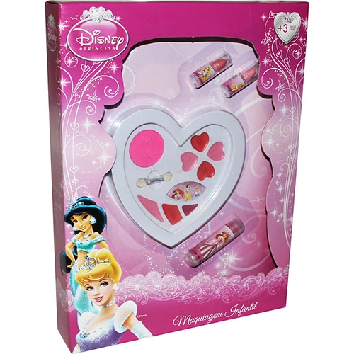 Caixa Maquiagem Coracao Princesas