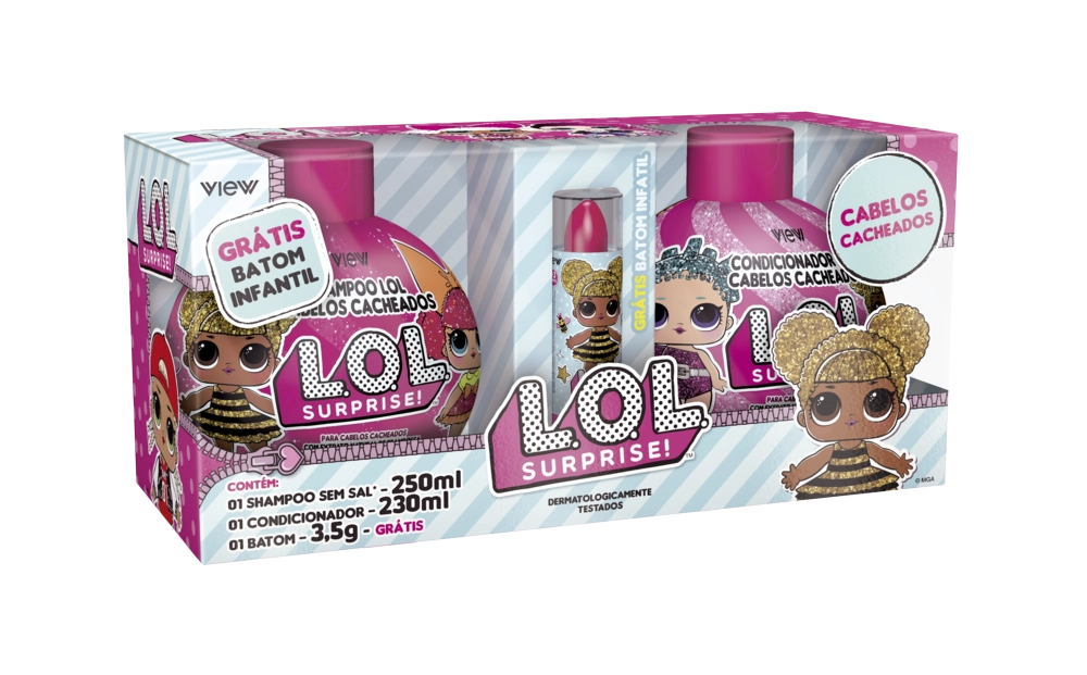 Kit Shampoo 250ml Condicionador 230ml Infantil L.o.l. Surprise View Grátis Batom 3,5g