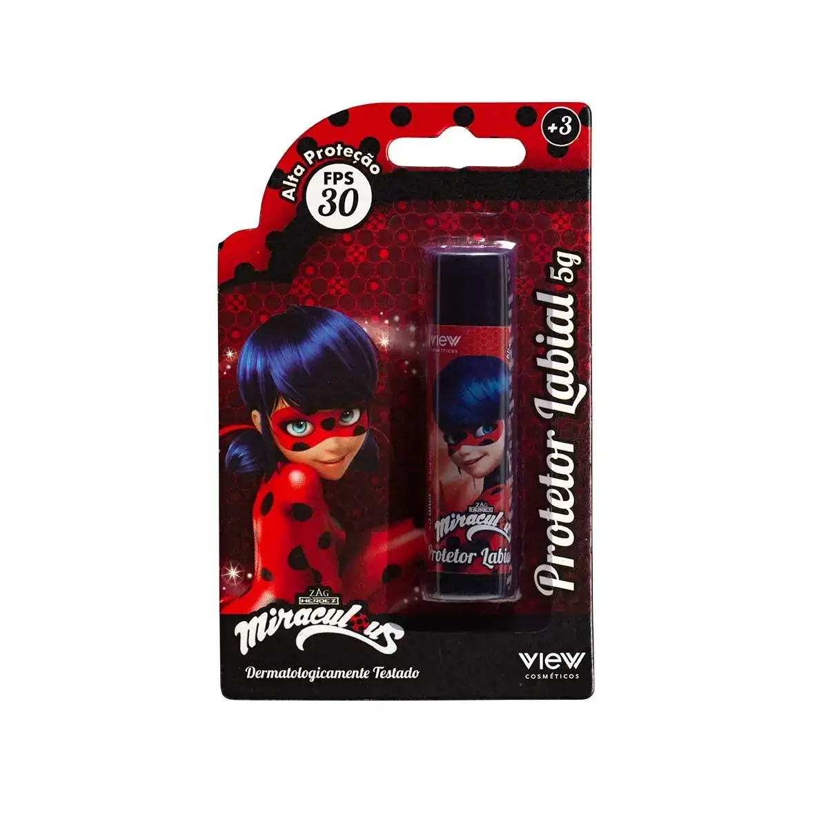 Maquiagem Infantil - Protetor Labial - FPS30 - Miraculous - Ladybug - View Cosméticos