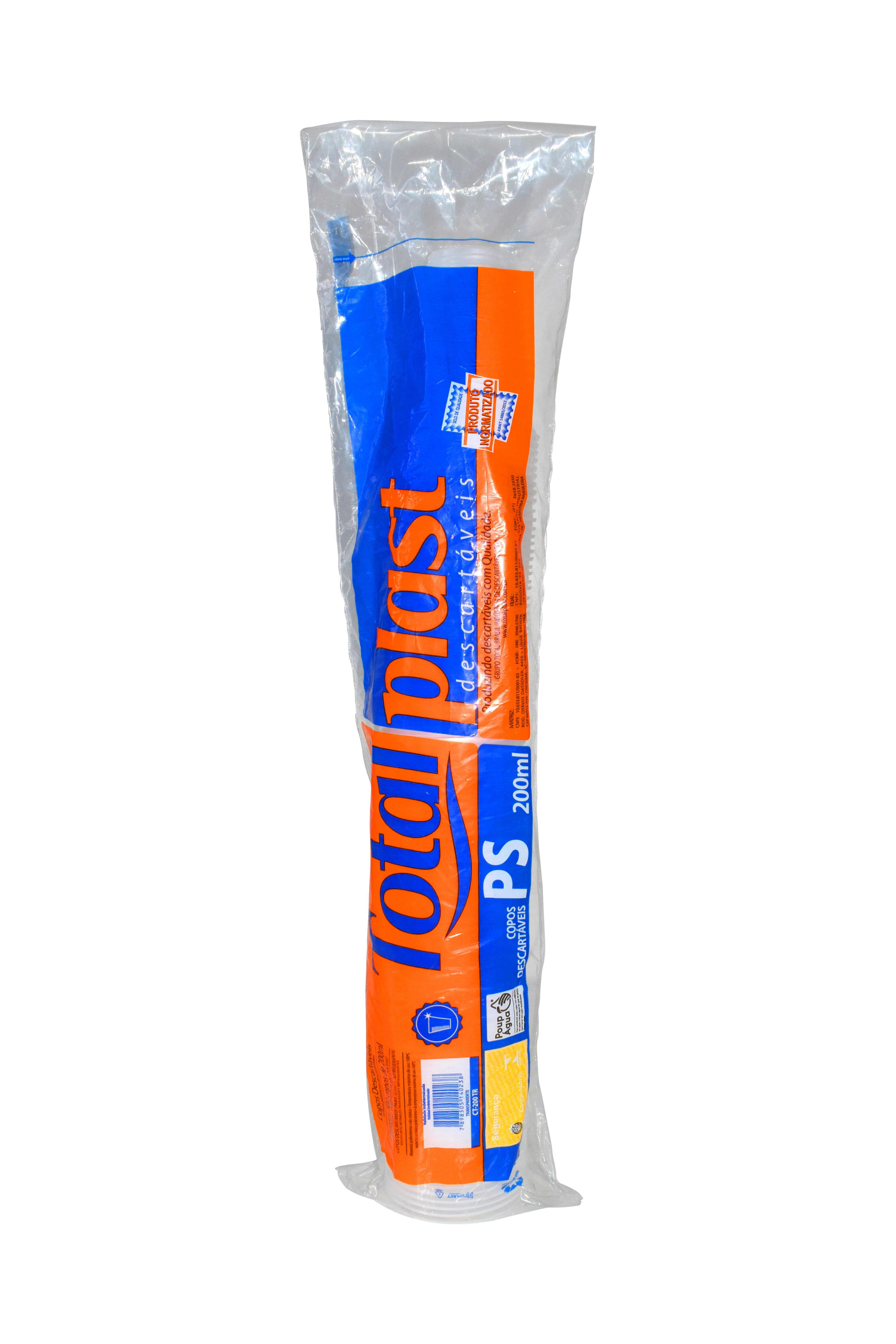 Copo Desc Totalplast 200ml Transparente