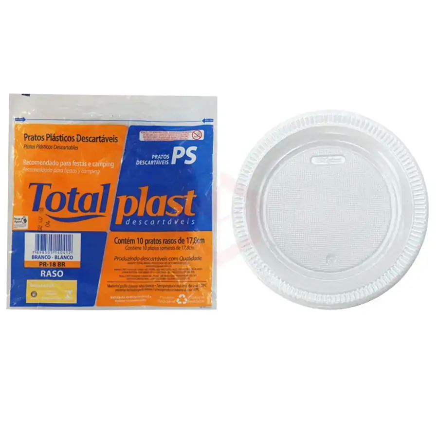 Prato Desc Totalplast Raso 17,8cm C/10