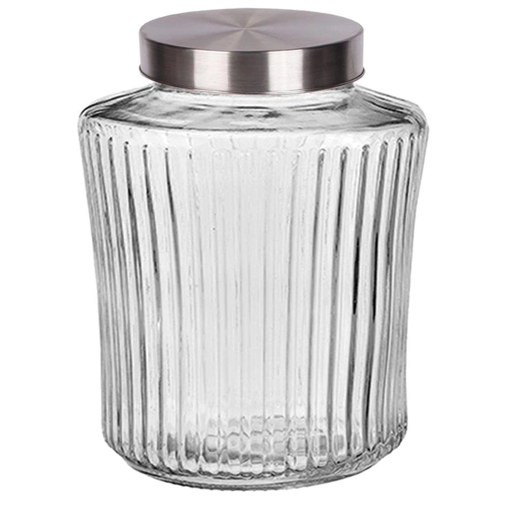 Pote Vidro Silueta Tampa Inox 500ml Eco23096 Sakes