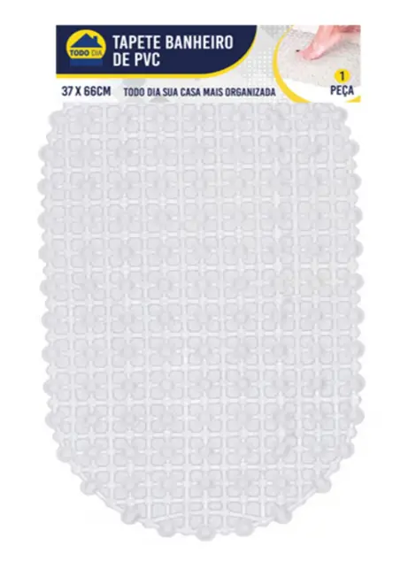 Tapete Pvc Oval Simp Transp 37 66cm