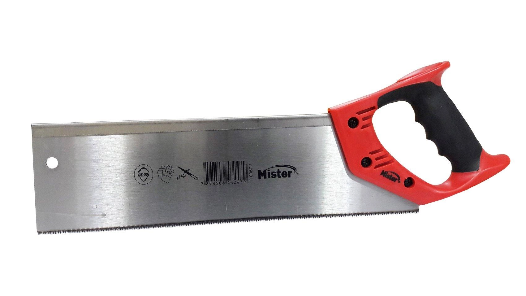Serrote Meia Esquadria Dentes Aço Temperado 14" Cabo Plástico - Mister, Tamanho: Serrote Meia Esquadria