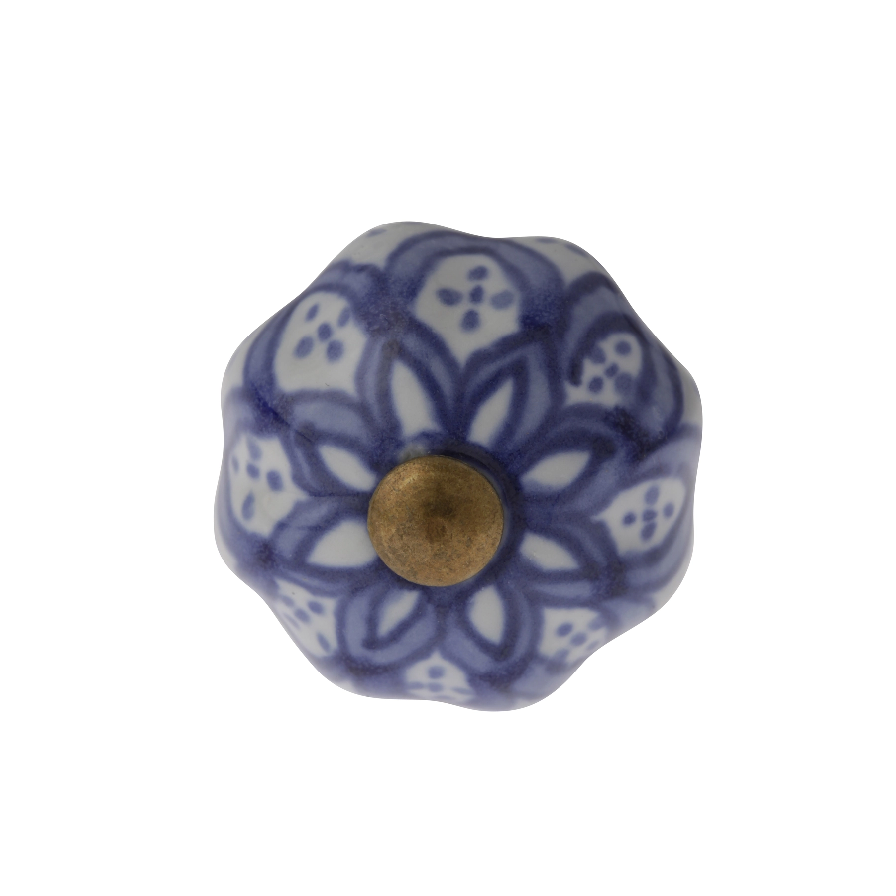 Puxador para Móveis Cerâmica 30mm Branco e Azul Vênus Victrix