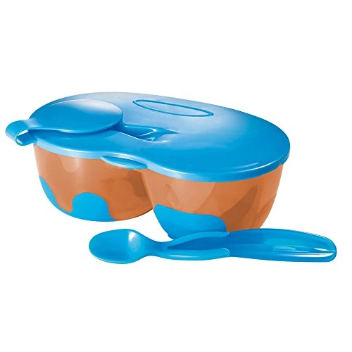 Prato Fundo com Colher infantil Funny Meal Azul Multikids
