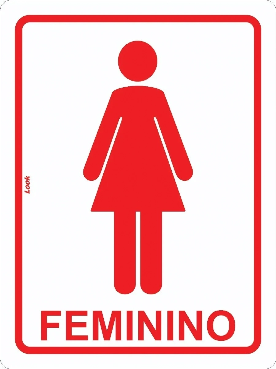 Placa Sinalização Sanitário Banheiro Feminino Wc Tamanho 15x20cm