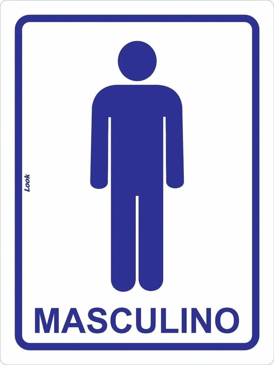 Placa Sinalização Banheiro Sanitário Masculino Wc Tamanho 15x20cm