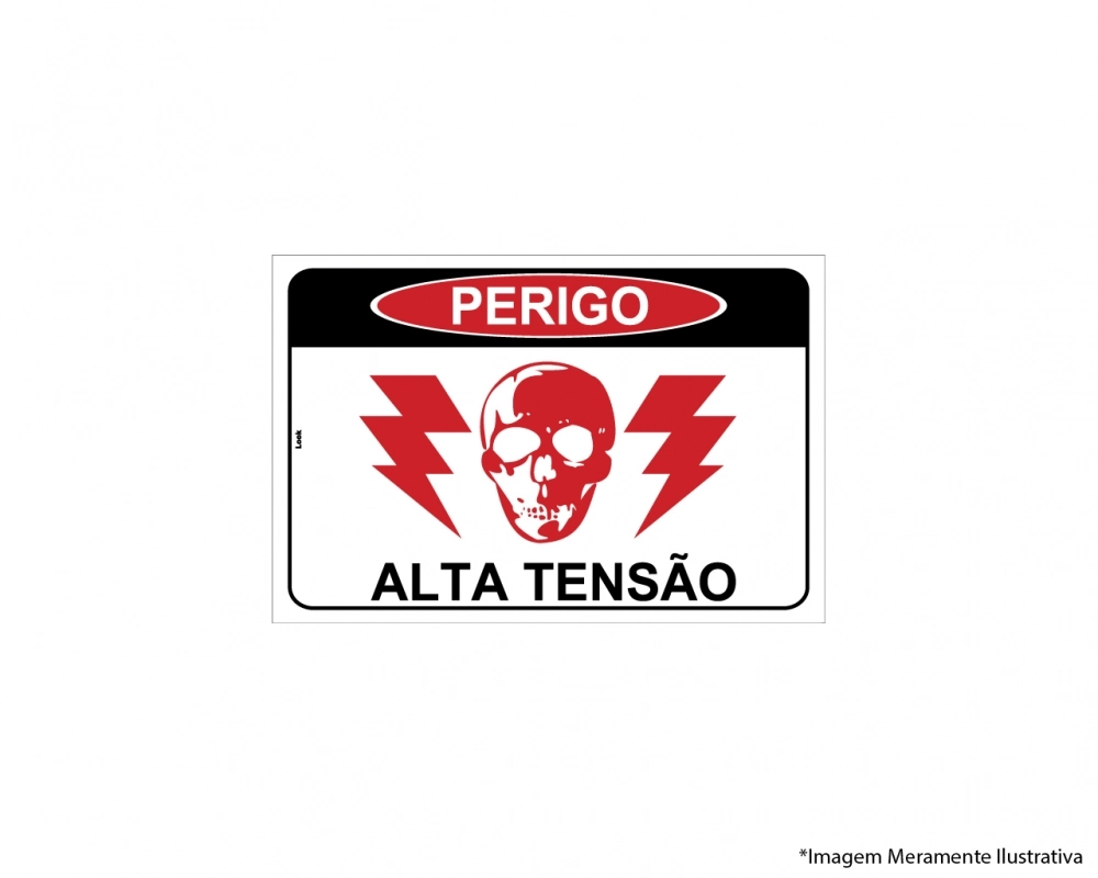 Placa Sinalização Força Perigo Alta Tensão Tamanho 20x30cm