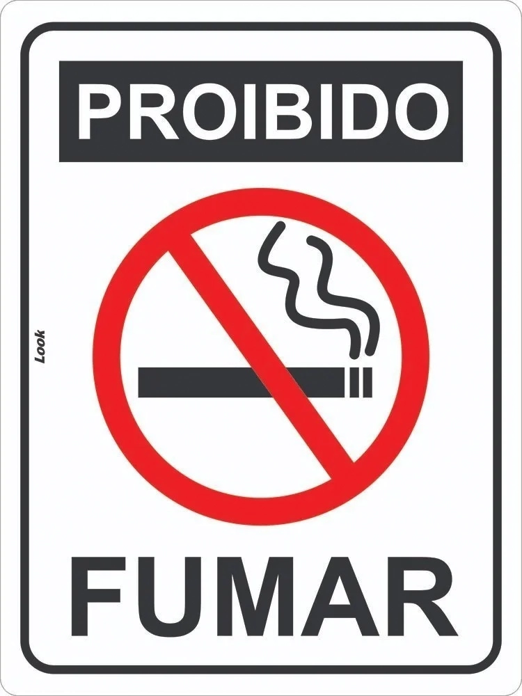 Placa Sinalização Sinalizando Proibido Fumar 15x20cm Tamanho 15x20cm