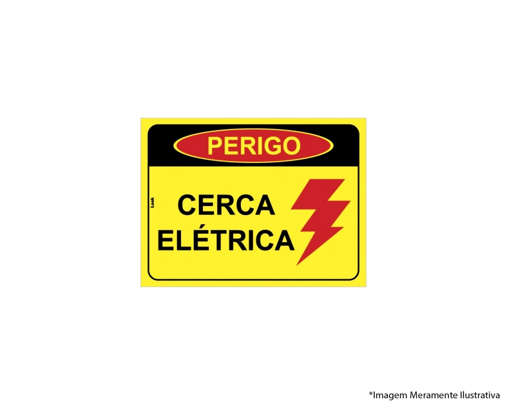 Placa Advertência Perigo Cuidado Cerca Elétrica Tamanho 15x20cm