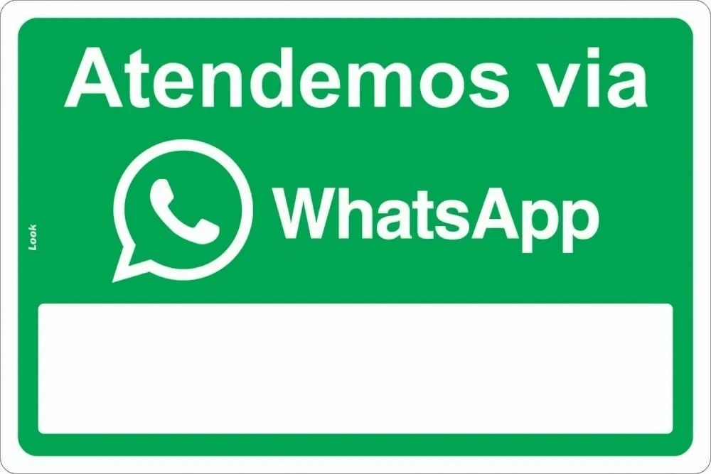 Placa Sinalização Aviso Atendemos Via Whatsapp Tamanho 20x30cm