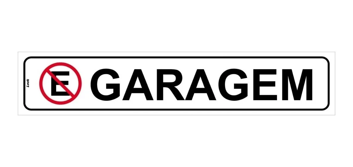 Placa De Sinalização Proibido Estacionar Garagem Pequena Tamanho 5x25cm