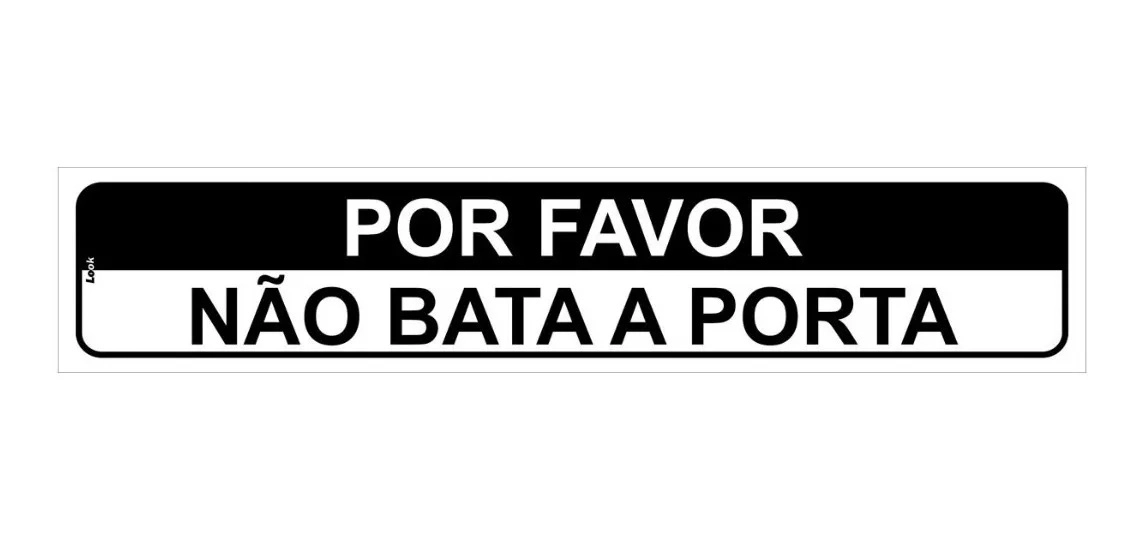 Placa Sinalização Por Favor Não Bata Porta 5x25cm Tamanho 5x25cm