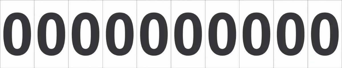 Placa De Sinalização Com Numeral 0 Zero Cartela 10 Peças Tamanho 5x25cm