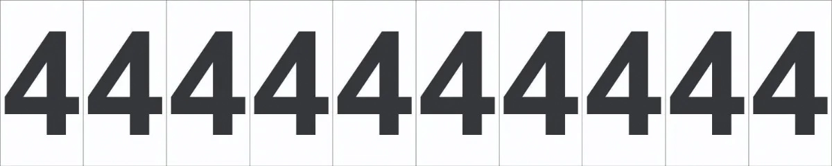 Etiqueta De Identificação Numeral 4 Quatro Cartela Com 10 Peças Tamanho 5x25cm