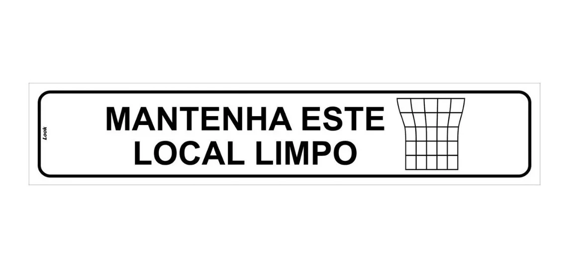 Placa De Sinalização Aviso Lixo Mantenha Este Local Limpo Tamanho 5x25cm
