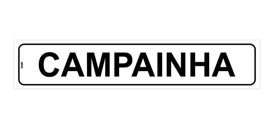 Placa De Sinalização Campainha Tamanho 5x25cm