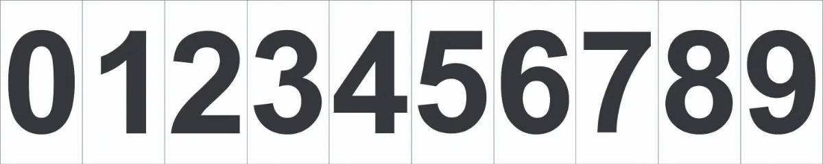Placa Identificação Numérica 0 A 9 Cartela Com 10 Peças Autocolante Tamanho 5x25cm