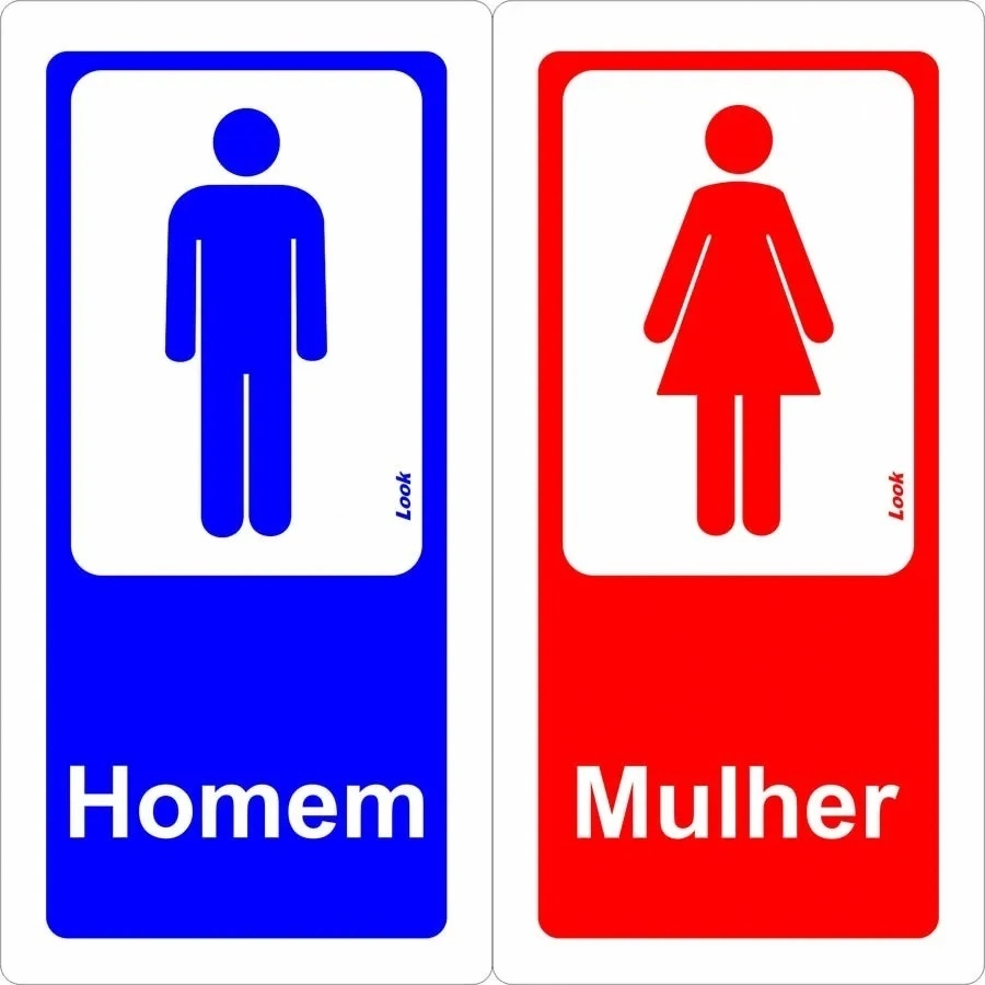 Placa Sanitário Plus Masculino E Feminino Tamanho 15x15cm