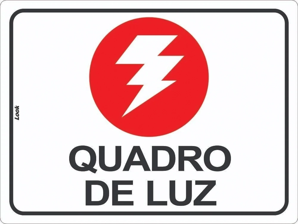 Placa  Aviso Sinalização Quadro De Luz 15x20cm Tamanho 15x20cm