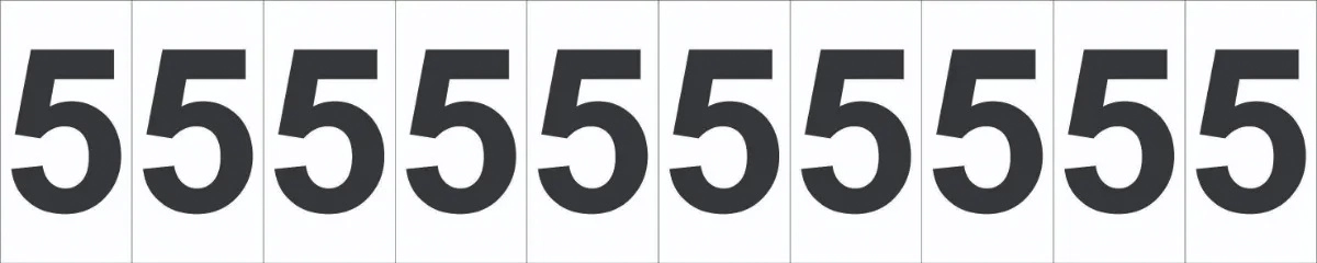 Etiqueta Identificação Numérica 5 Cinco Cartela Com 10 Peças Autocolante Tamanho 5x25cm