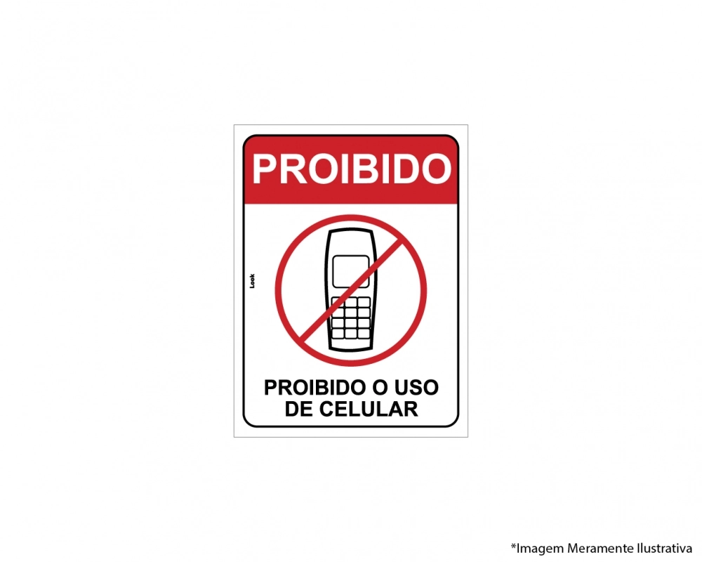 Placa Sinalização Aviso Proibido O Uso De Celular Telefone Tamanho 15x20cm