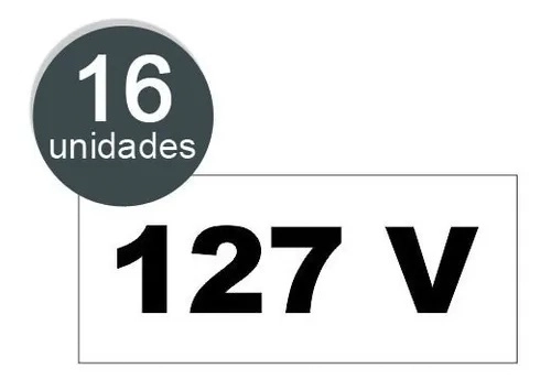 Etiqueta 127 Auto Adesiva Para Tomadas Placa Cartela Com 16 Peças Tamanho 5x25cm