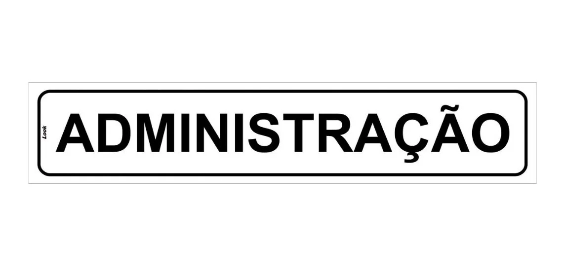 Placa De Sinalização Administração Para Porta Tamanho 5x25cm