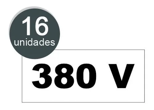 Etiqueta 380 Auto Adesiva Para Tomadas Placa Cartela Com 16 Peças Tamanho 5x25cm