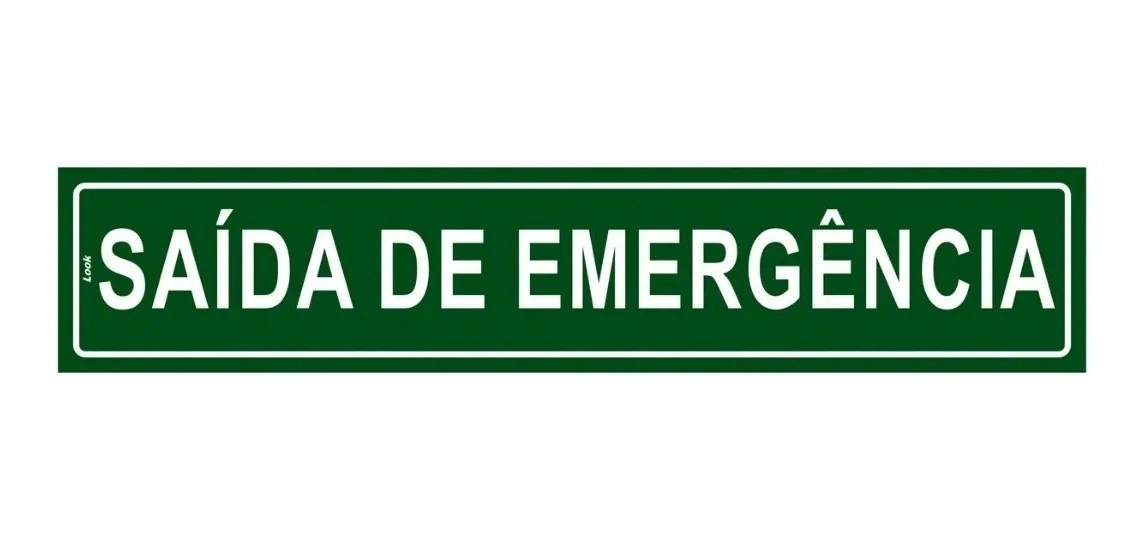 Placa De Sinalização Saída De Emergência Tamanho 5x25cm