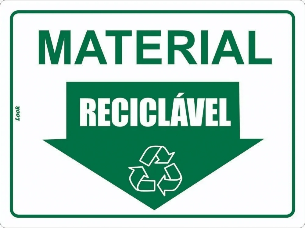 Placa Sinalização De Aviso Material Reciclável Tamanho 15x20cm
