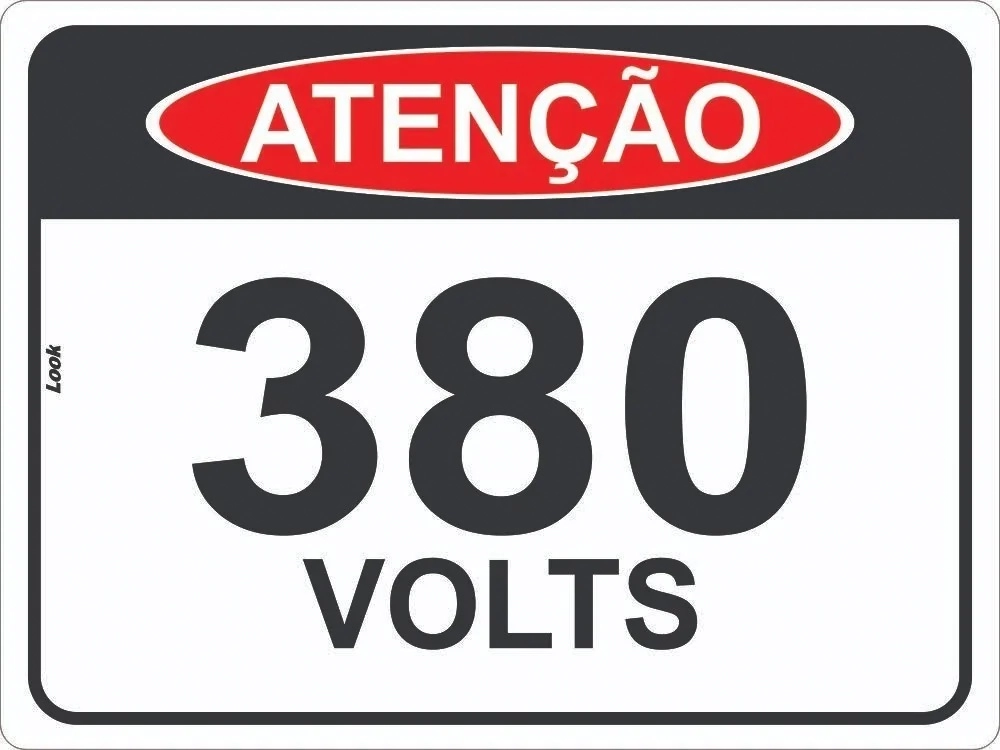 Placa Sinalização Perigo 380 Volts 15x20cm Tamanho 15x20cm