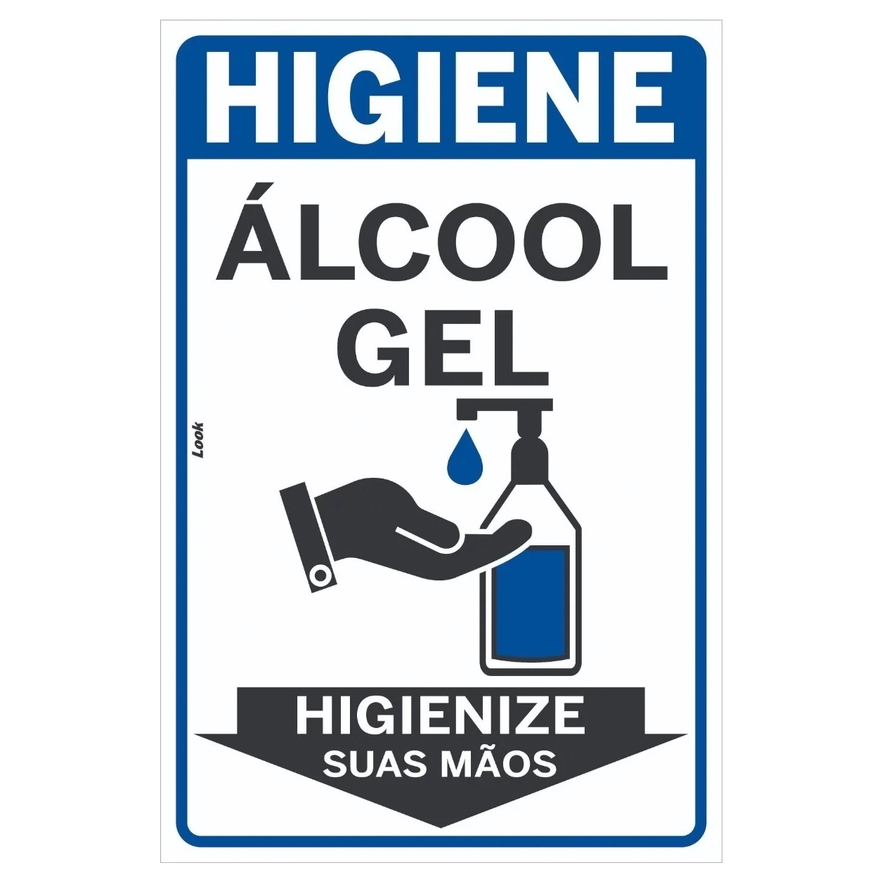 Placa De Sinalização Aviso Higiene Use Álcool Em Gel Vertical Tamanho 20x30cm