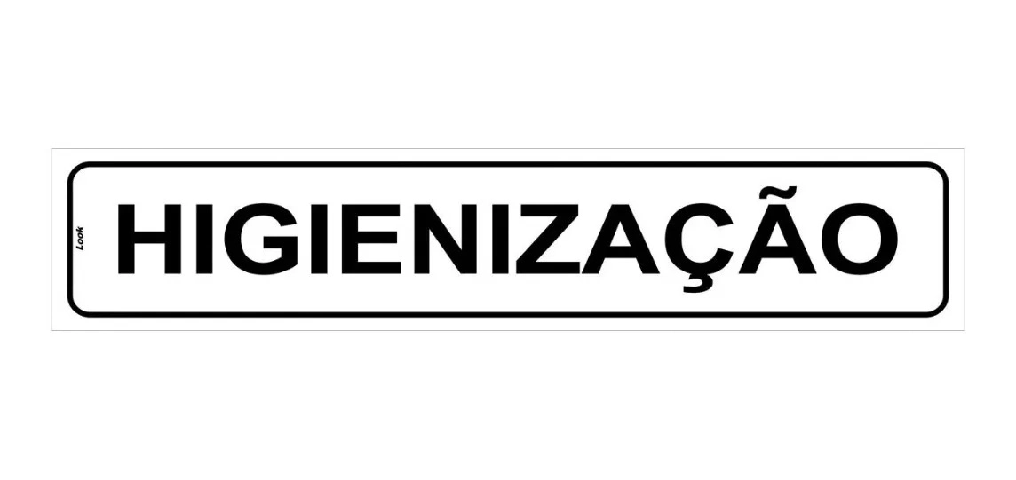 Placa De Sinalização Higienização Tamanho 5x25cm