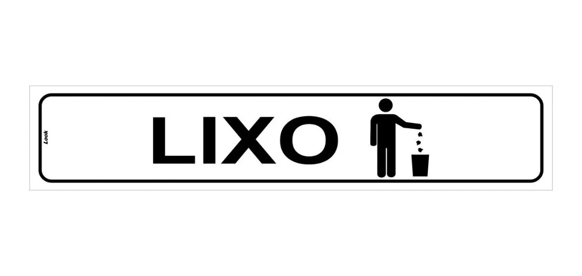 Placa De Sinalização Lixo Tamanho 5x25cm
