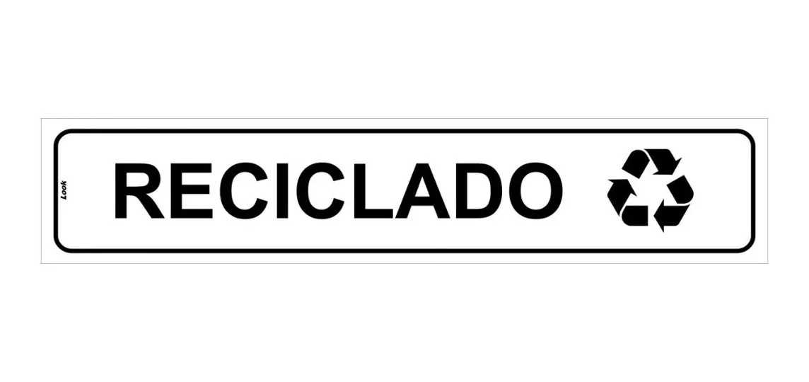 Placa Sinalização Lixo Material Reciclado Tamanho 5x25cm