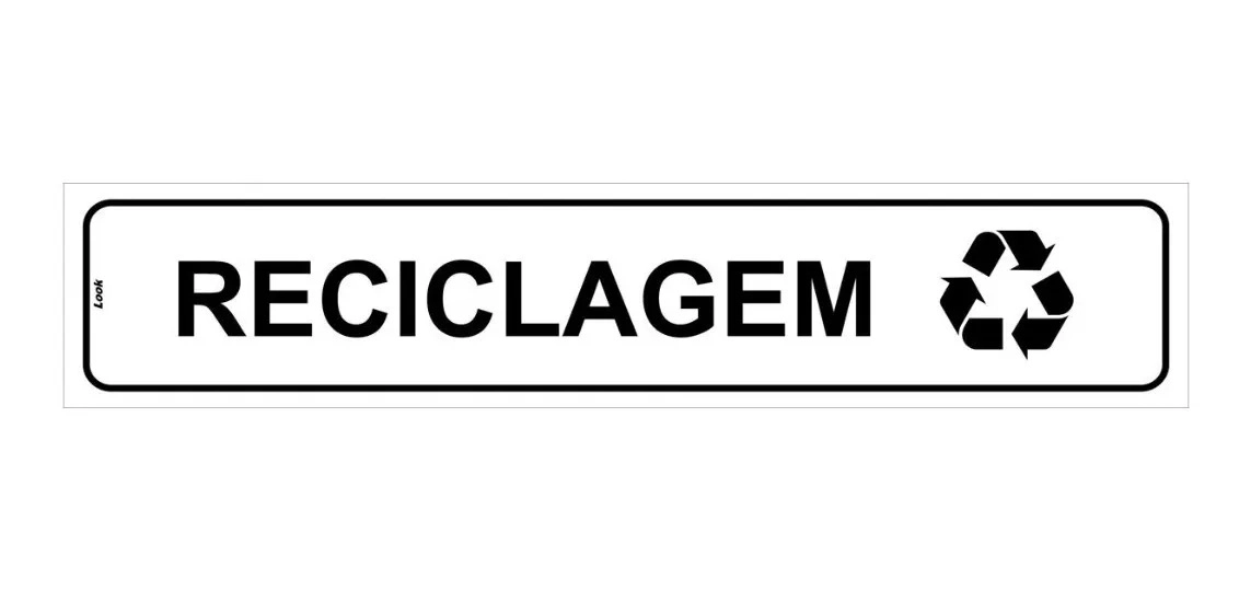 Placa De Sinalização Reciclagem Tamanho 5x25cm