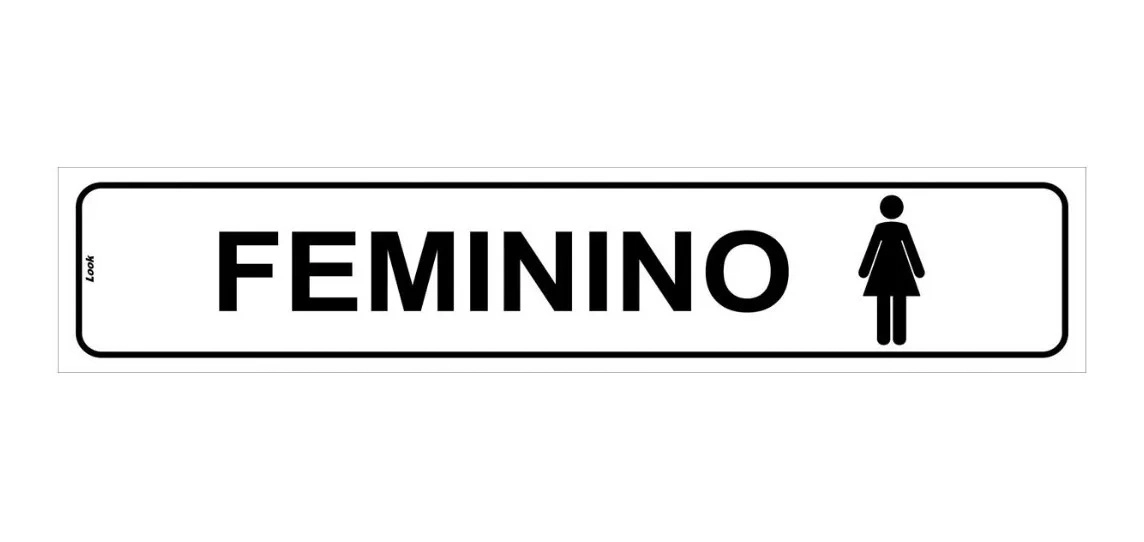 Placa De Sinalização Banheiro Feminino Para Porta Tamanho 5x25cm