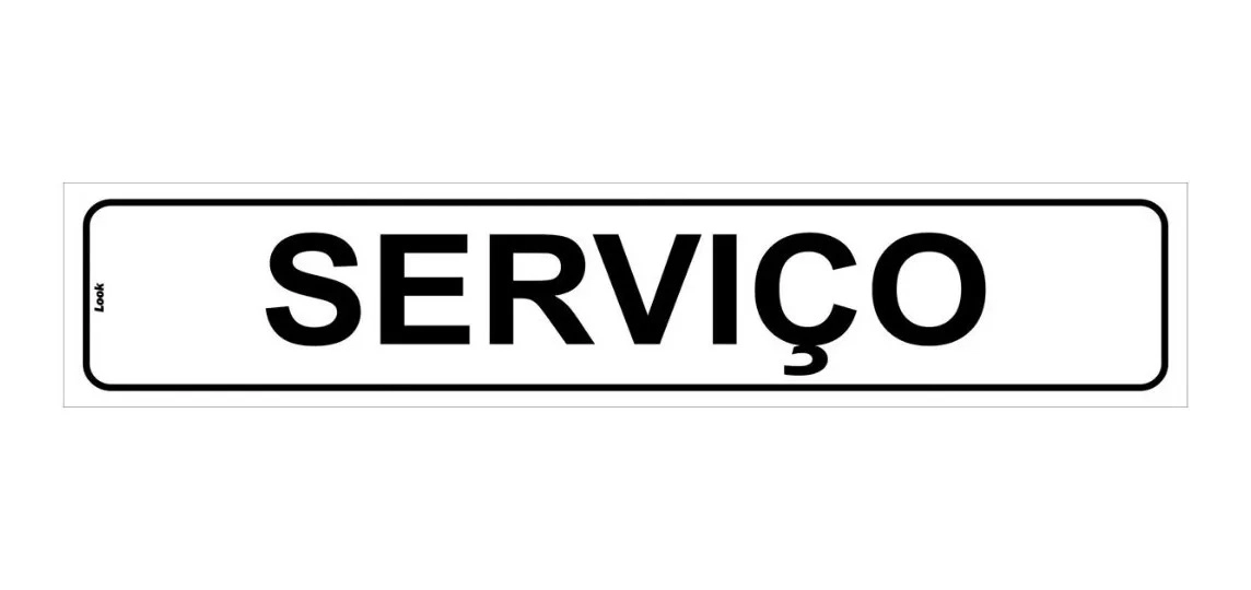 Placa De Sinalização Aviso Setor Porta Serviços Tamanho 5x25cm