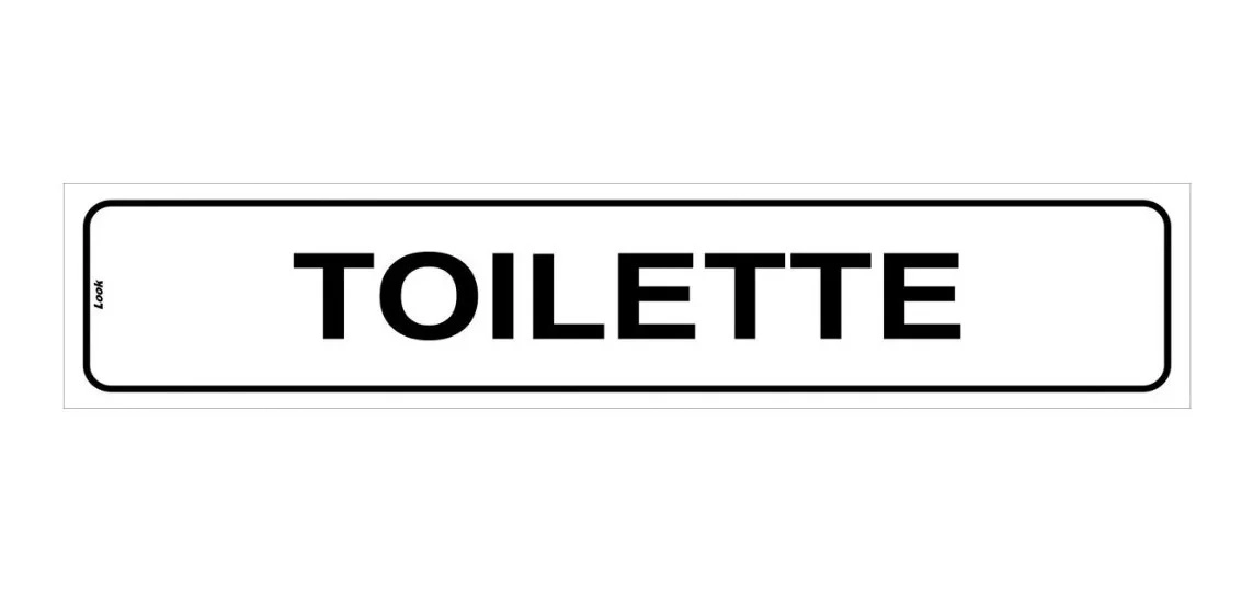 Placa De Sinalização Toalete Unisex Unissex Para Porta Tamanho 5x25cm