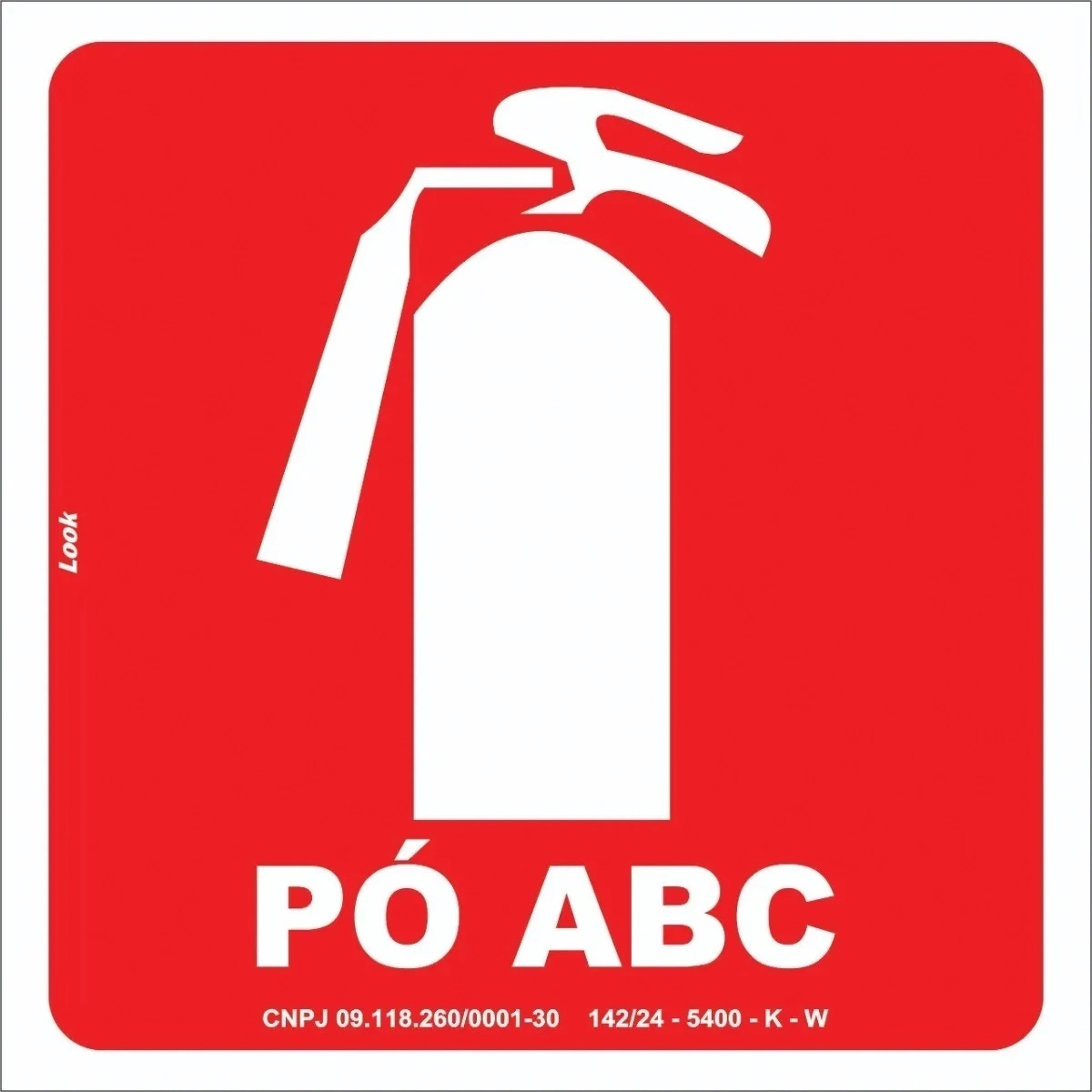 Placa Sinalização Extintor Pó Químico Abc Fotoluminescente Tamanho 20x20cm