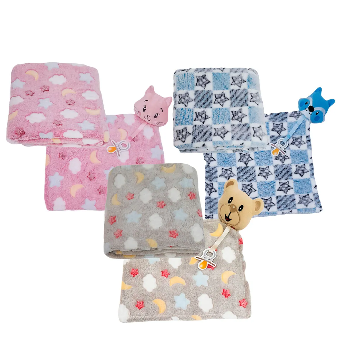 Kit Naninha e Manta Para Bebê Hannys Baby - Bege