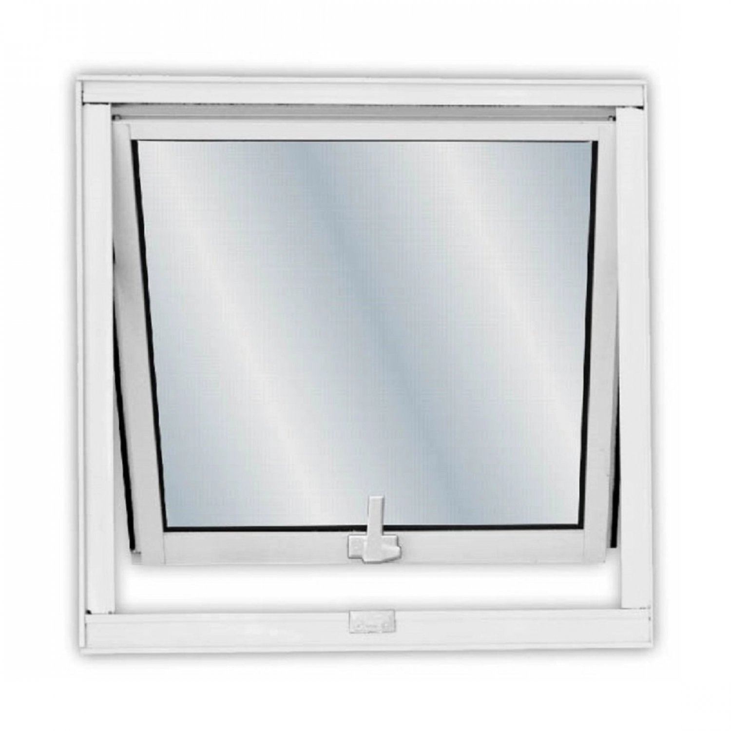 Janela De Alumínio Maxim-ar 50x50cm Com Vidro Liso Soft Mgm Branco Branco