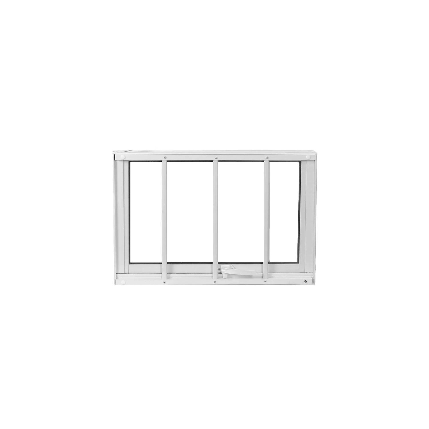 Janela De Alumínio 60x60cm Com Grade E Vidro Mini Boreal Soft Mgm Branco