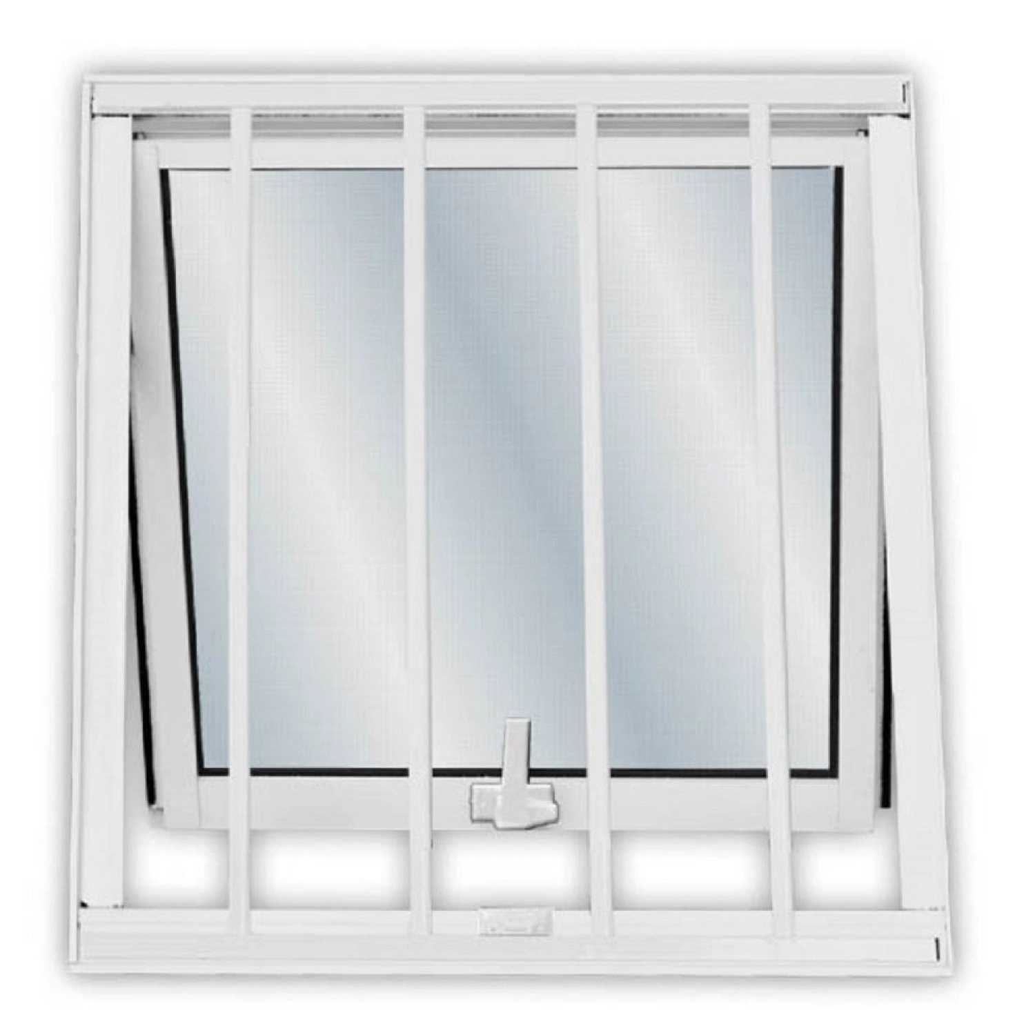 Janela De Alumínio Maxim-ar 60x40cm Com Grade E Vidro Mini Boreal Soft Mgm Branco Branco
