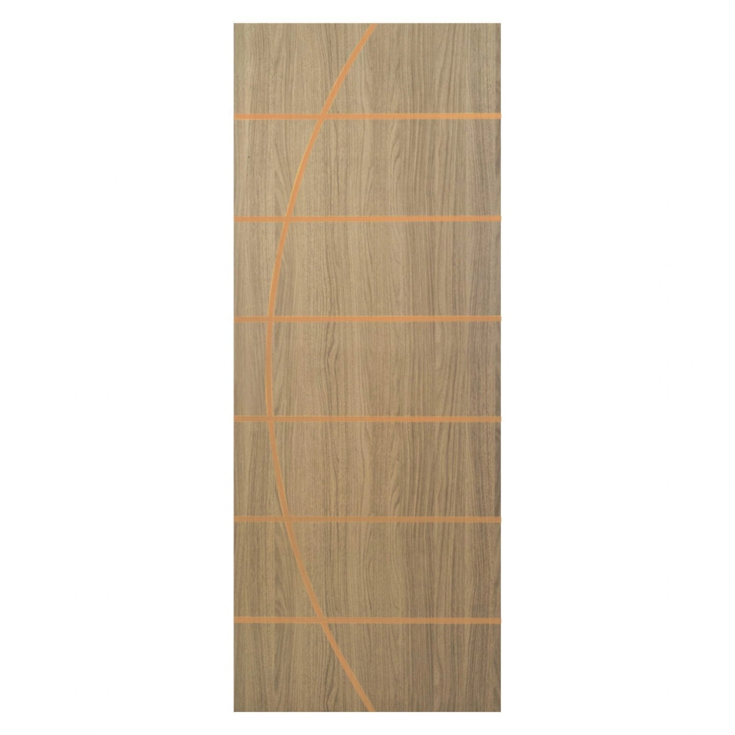 Kit Porta De Madeira Decorada 212x65cm Com Batente De Alumínio 3,6cm Neblina Mgm Abertura Direita Carvalho Alpha
