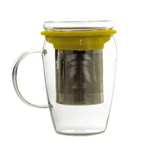 Caneca Com Infusor Amarelo Aço The Gourmet Tea