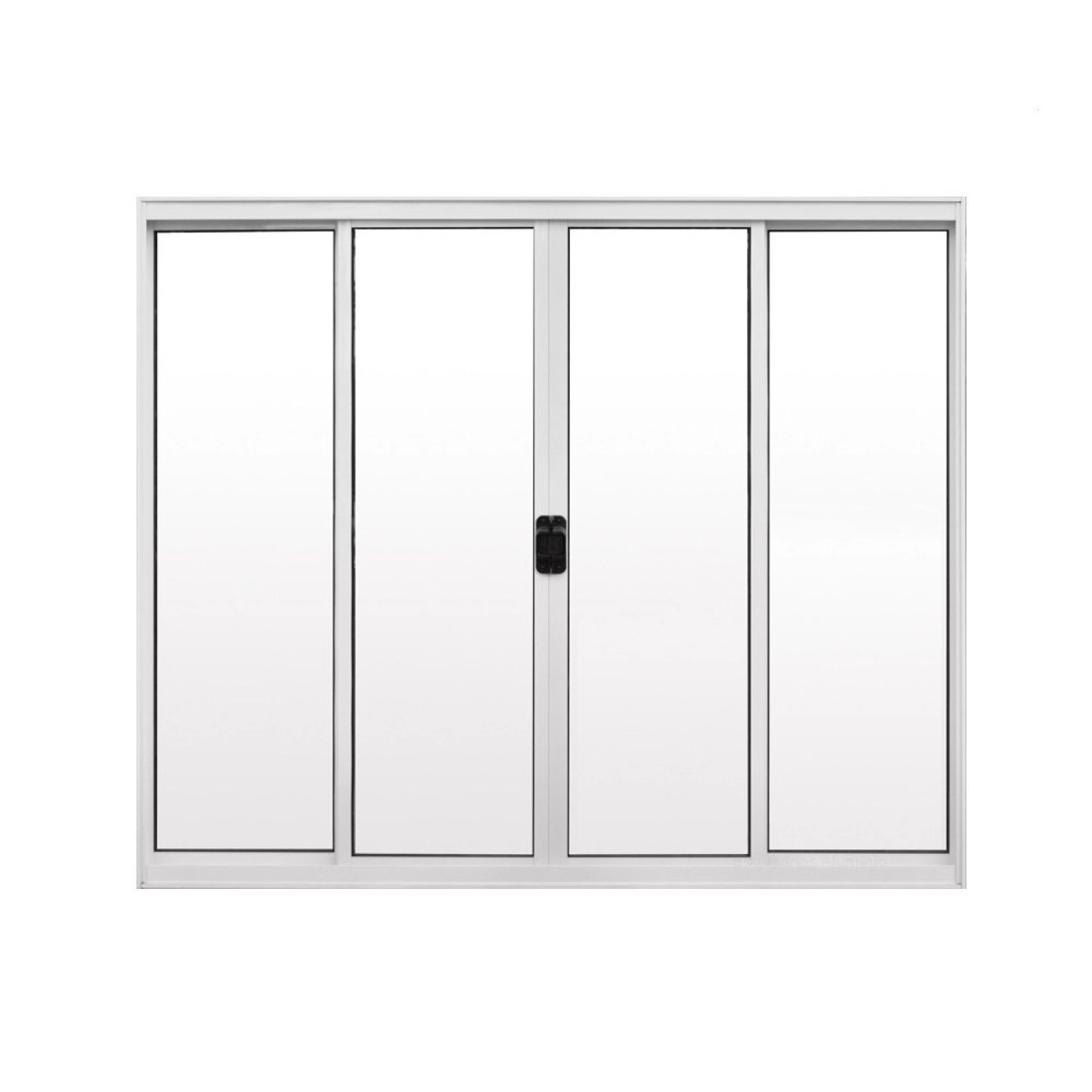 Janela De Alumínio De Correr 100x100cm 4 Folhas Hale Esquadrias Branco