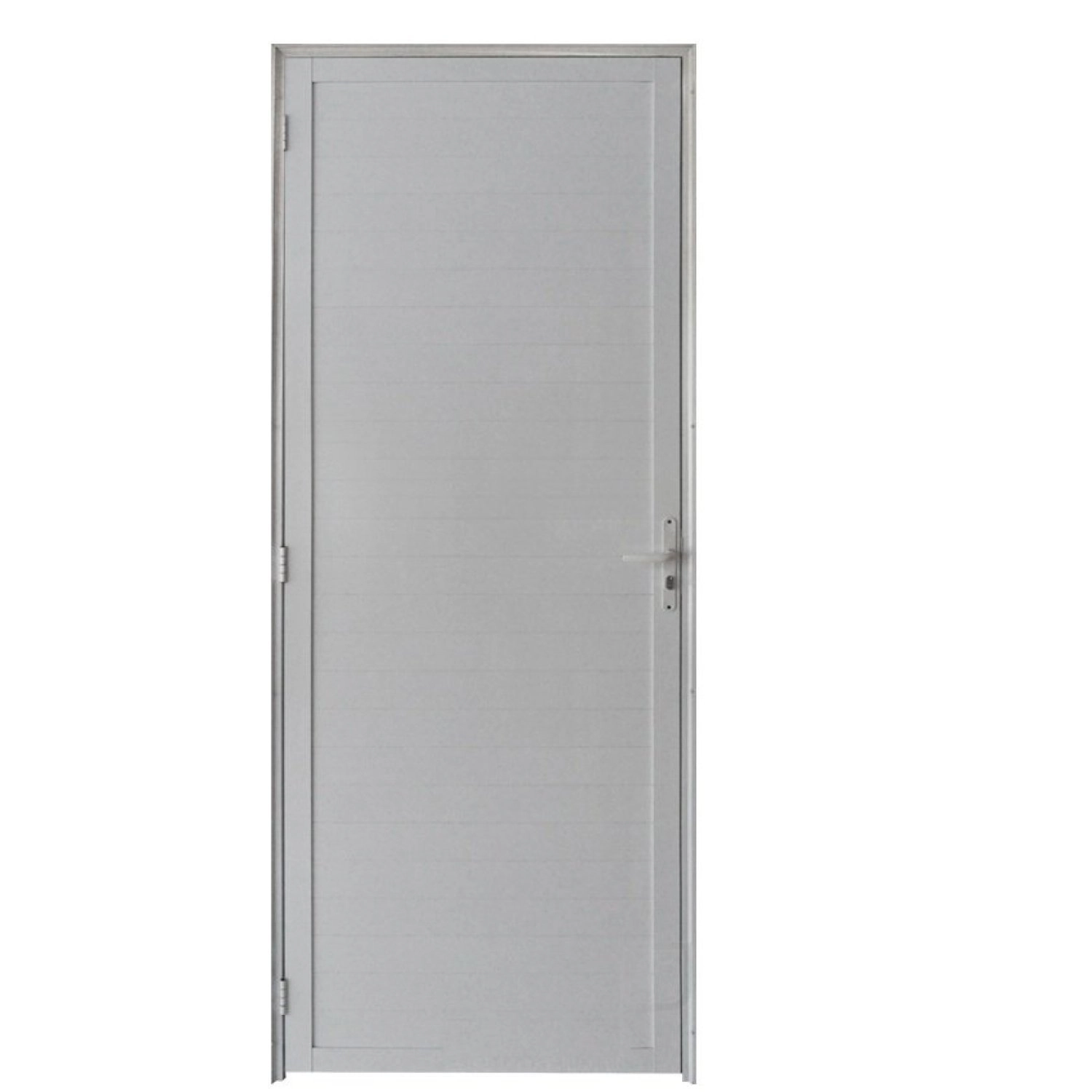 Porta De Alumínio Lambril 210x70cm Hale Esquadrias Abertura Direita Branco